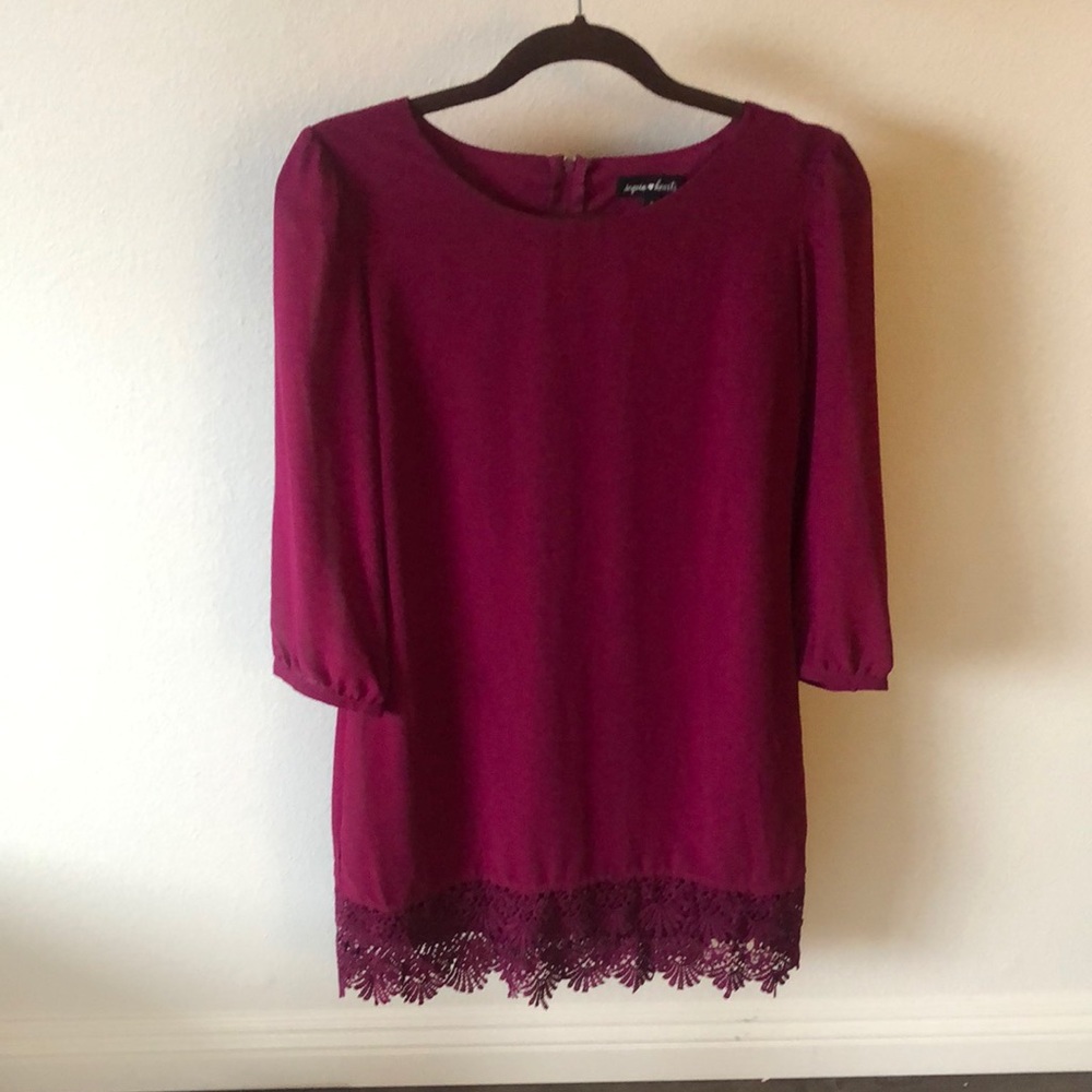 Sequin🖤Hearts Magenta dress Size 7